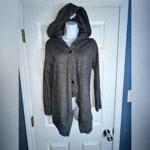 Lucy Women’s X Small Heathered Gray Knit Cardigan Sweater XS Hoodie Jacket XS